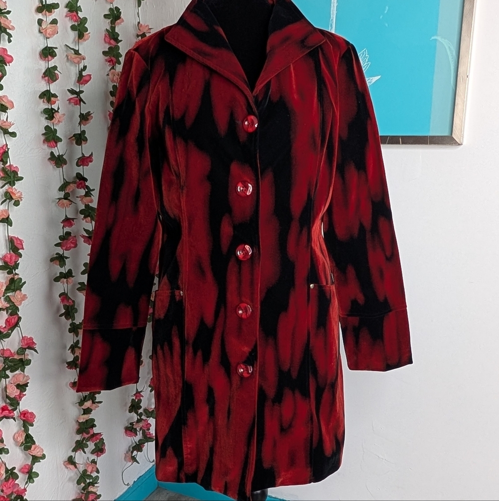 Source Unknown Red and Black Teddy Jacket